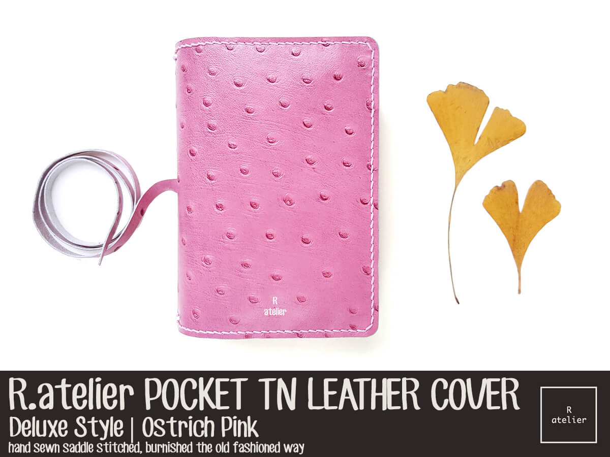 R.atelier Pocket TN Leather Cover | Ostrich Pink