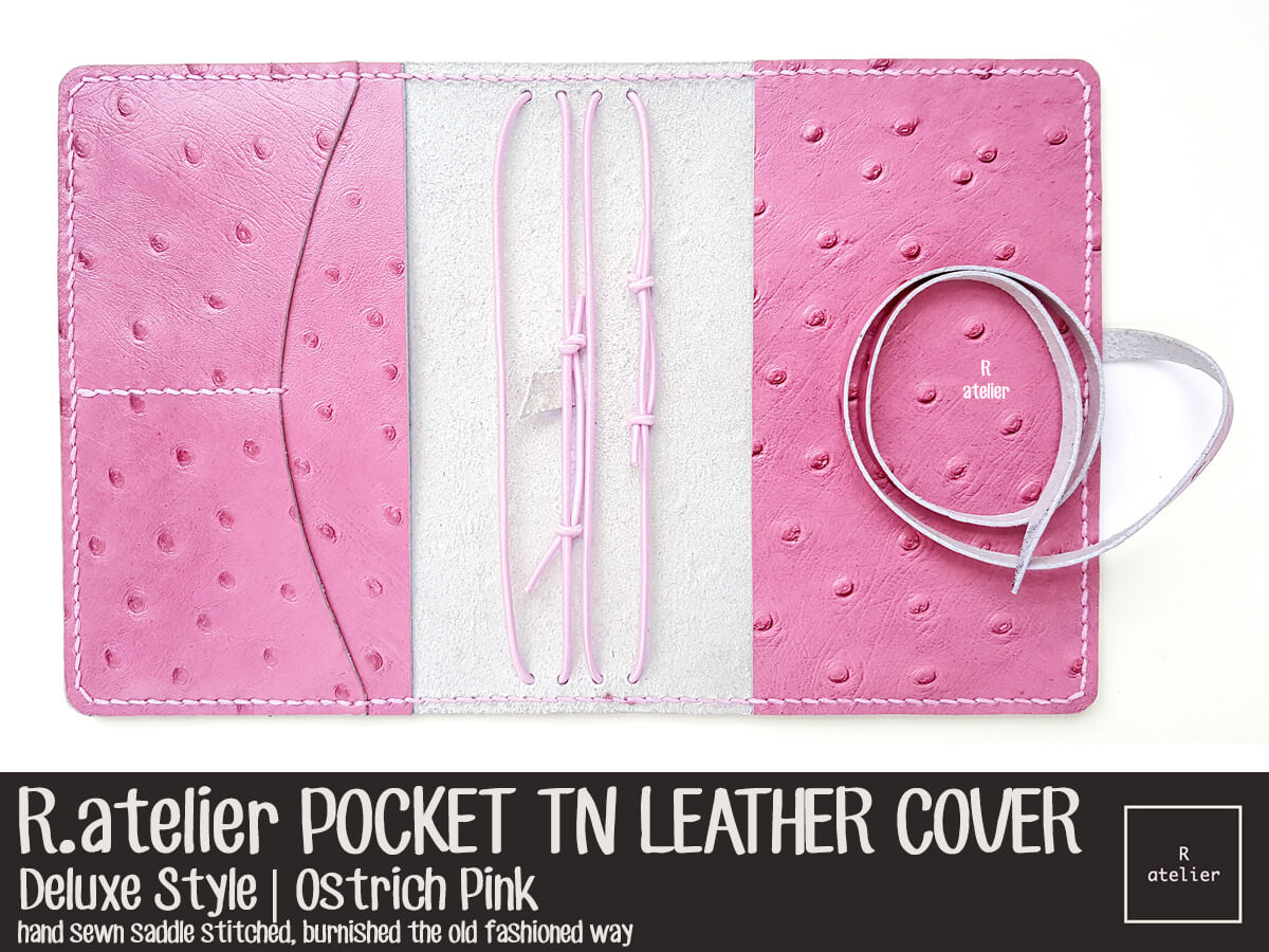 R.atelier Pocket TN Leather Cover | Ostrich Pink