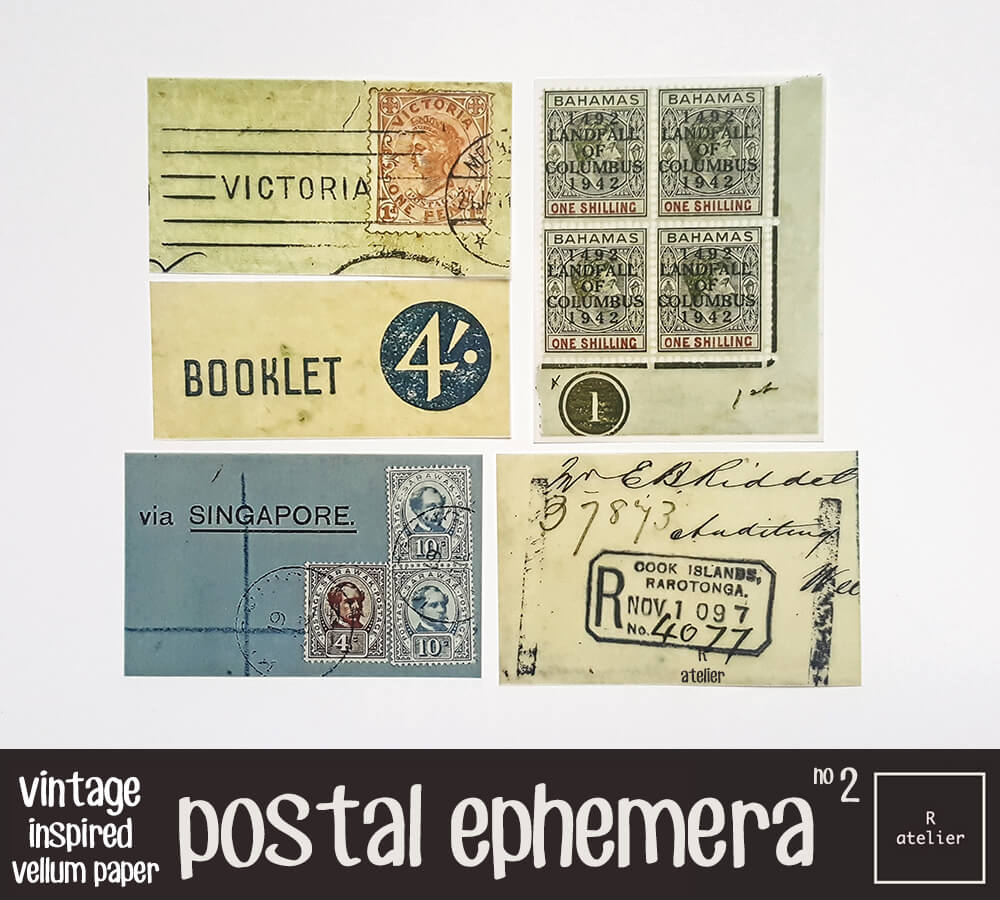 Postal Ephemera Scrapbooking Vellum Paper Kit
