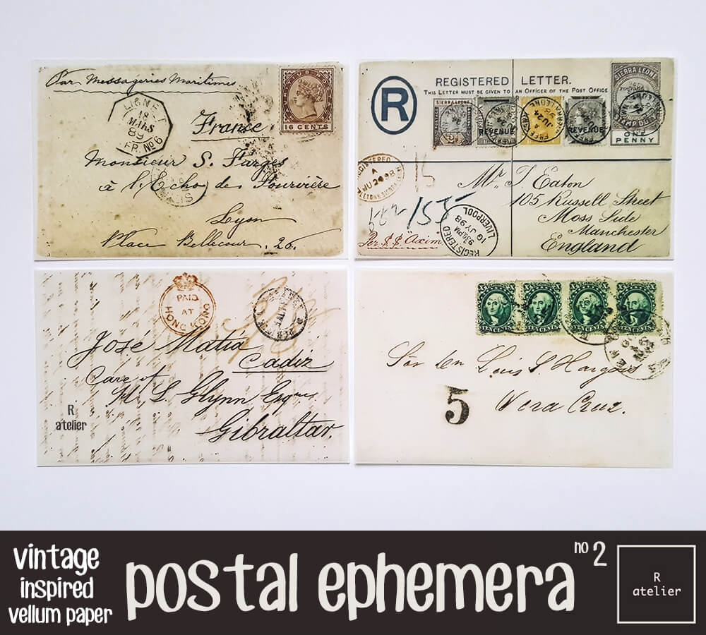 Postal Ephemera Scrapbooking Vellum Paper Kit