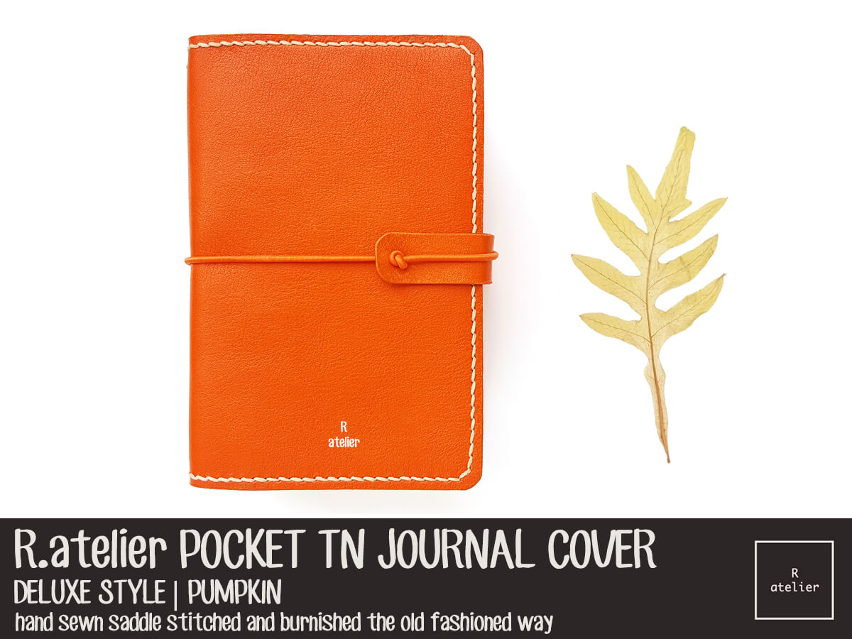 R.atelier Pocket TN Leather Cover | Pumpkin | Deluxe Style