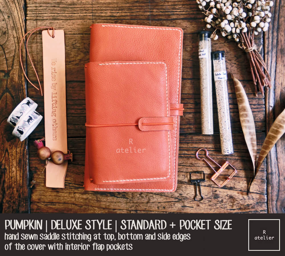 R.atelier Traveler's Notebook Leather Cover | Pumpkin