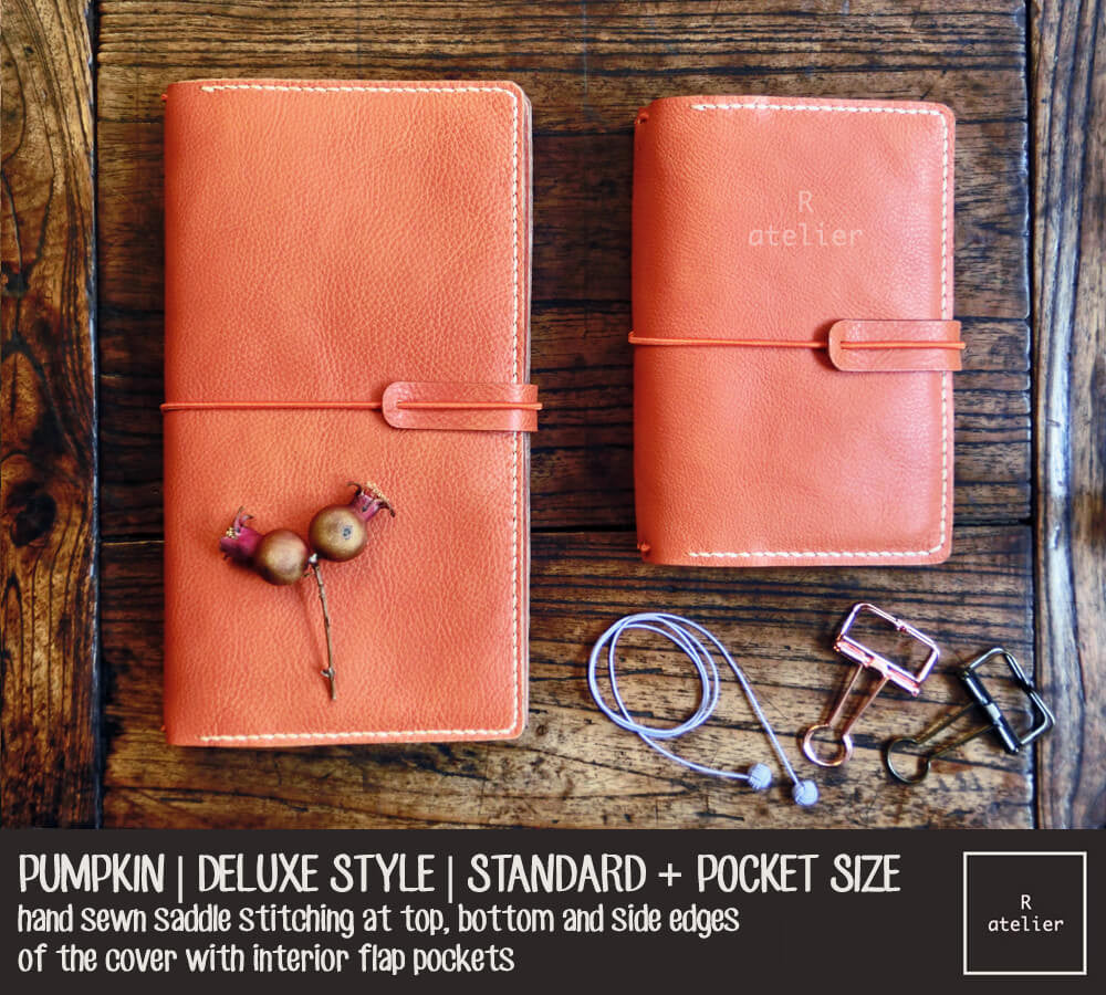 R.atelier Traveler's Notebook Leather Cover | Pumpkin
