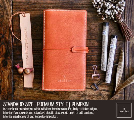 R.atelier Traveler's Notebook Leather Cover | Premium Style Standard Size | Pumpkin