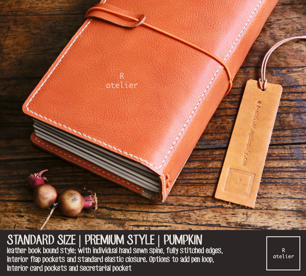 R.atelier Traveler's Notebook Leather Cover | Premium Style Standard Size | Pumpkin