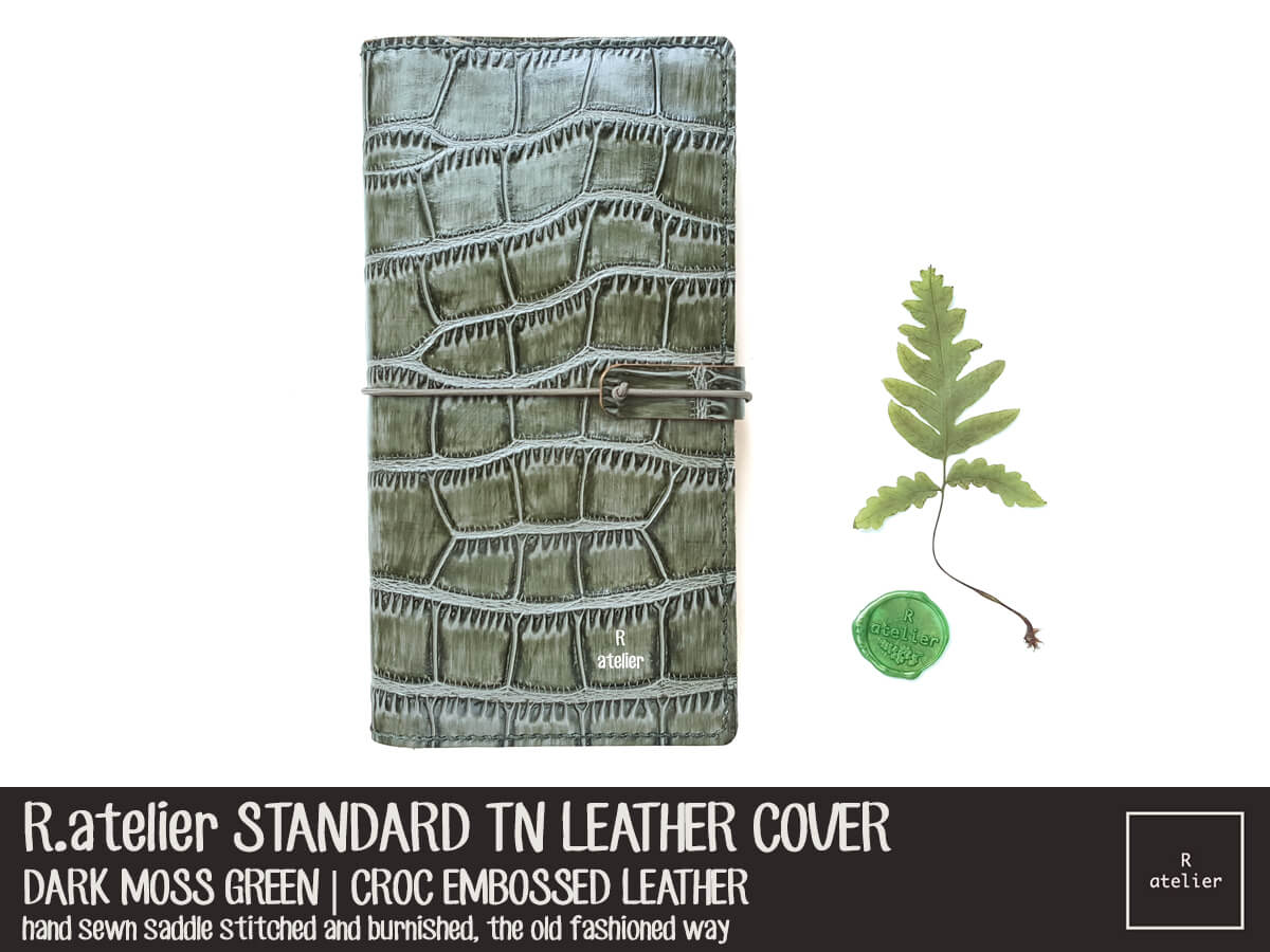 R.atelier Dark Moss Green Standard TN Leather Cover 