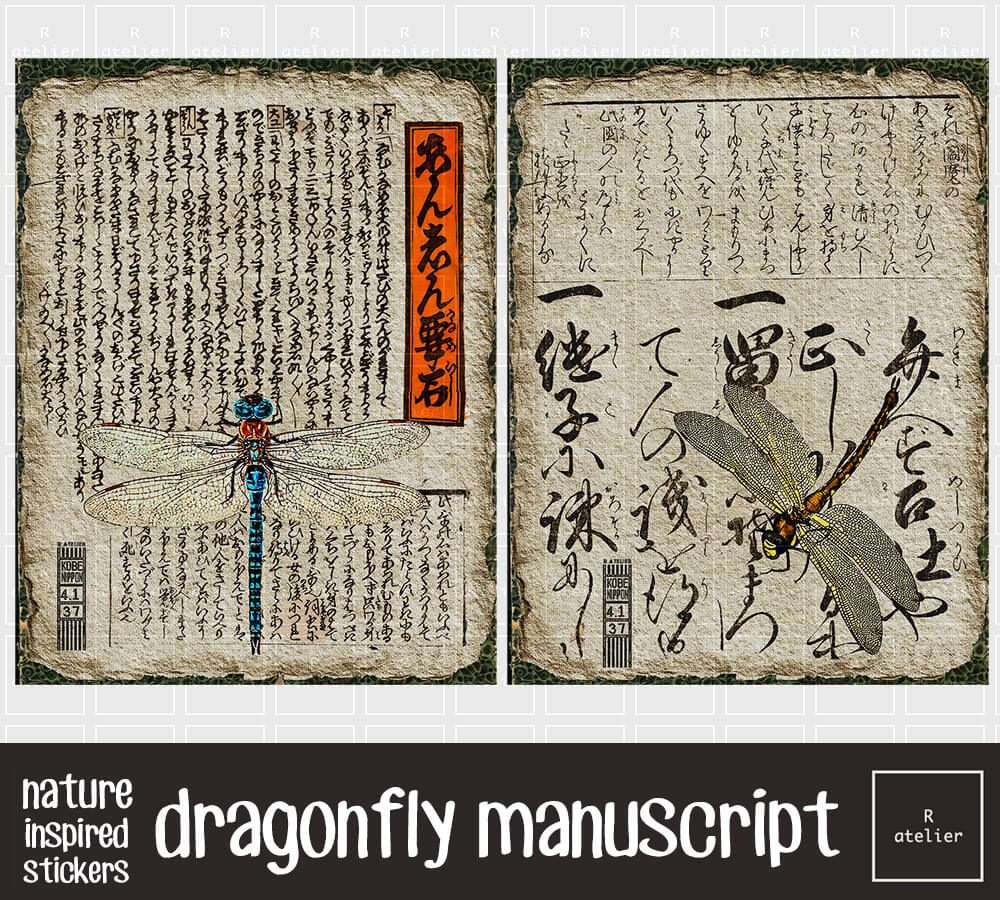 Dragonfly Manuscripts | Scrapbooking Stickers Kit