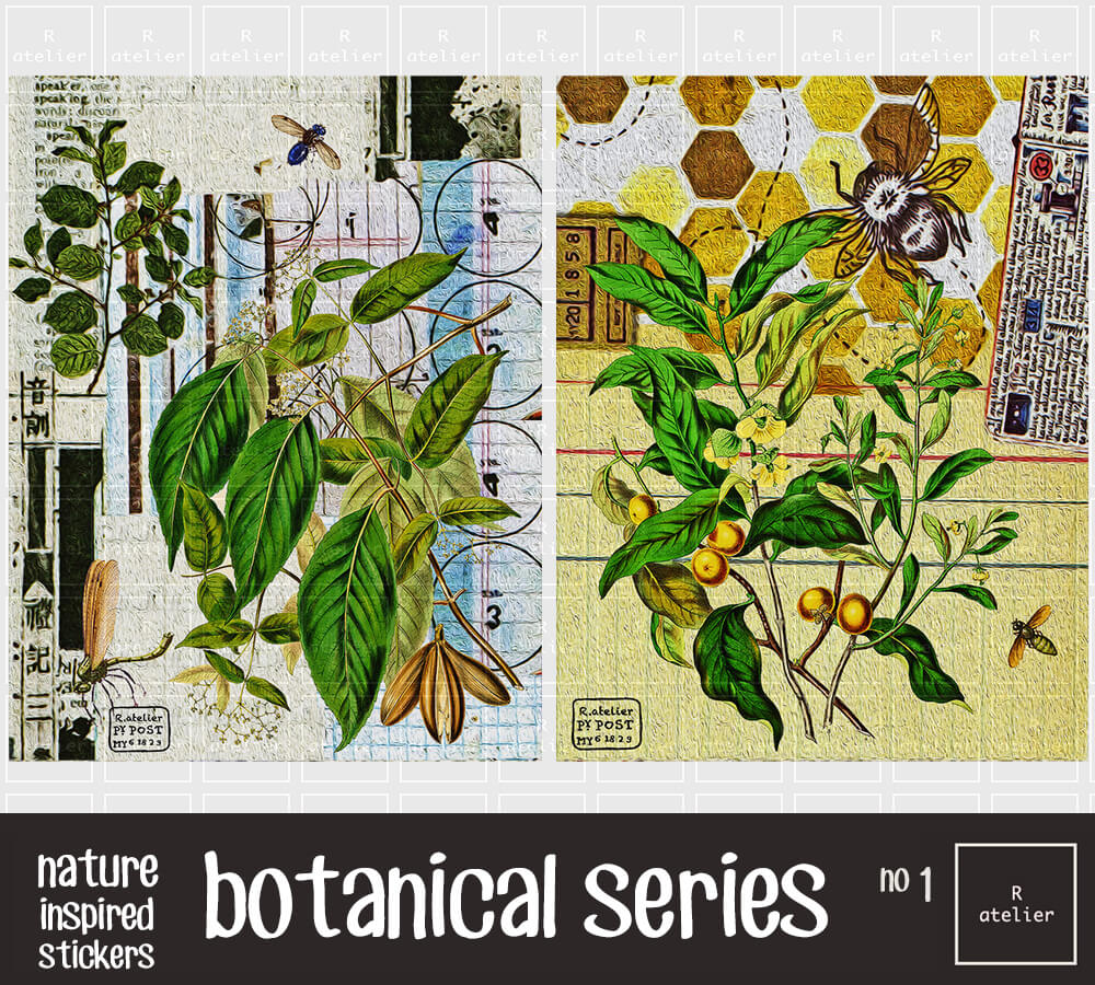 Botanical Series (1) | Scrapbooking Stickers Kit