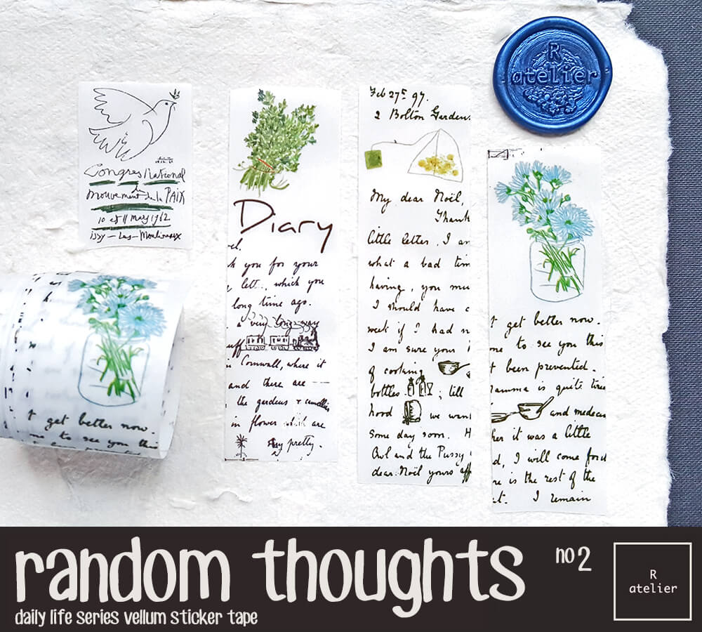 random thoughts Vellum Sticker Tape