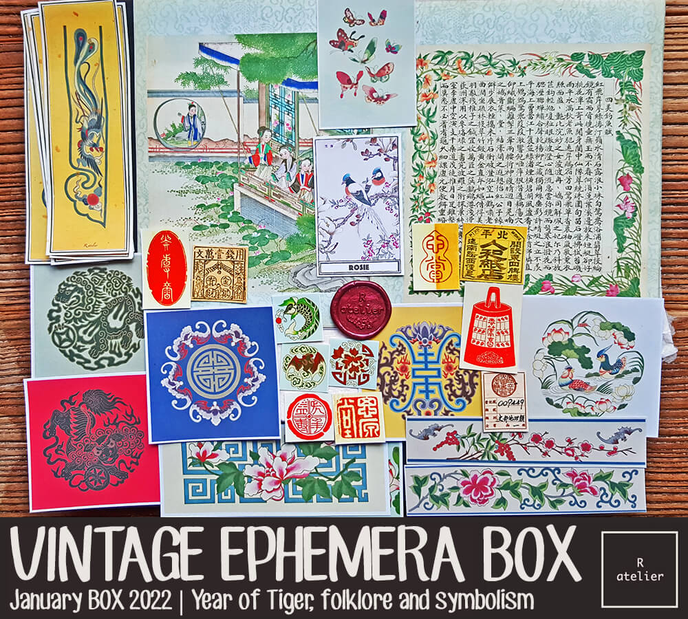 Year of Tiger Ephemera Scrapbooking Box