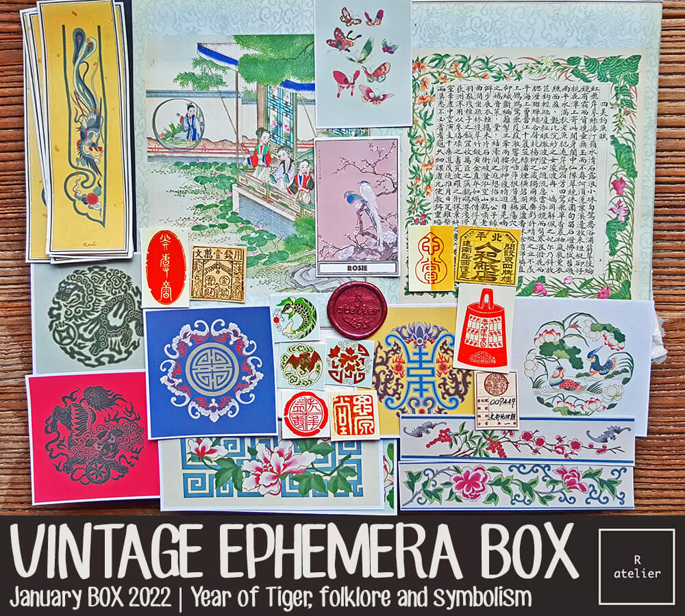 Year of Tiger Ephemera Scrapbooking Box