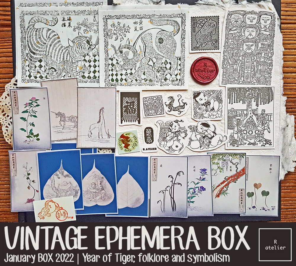 Year of Tiger Ephemera Scrapbooking Box