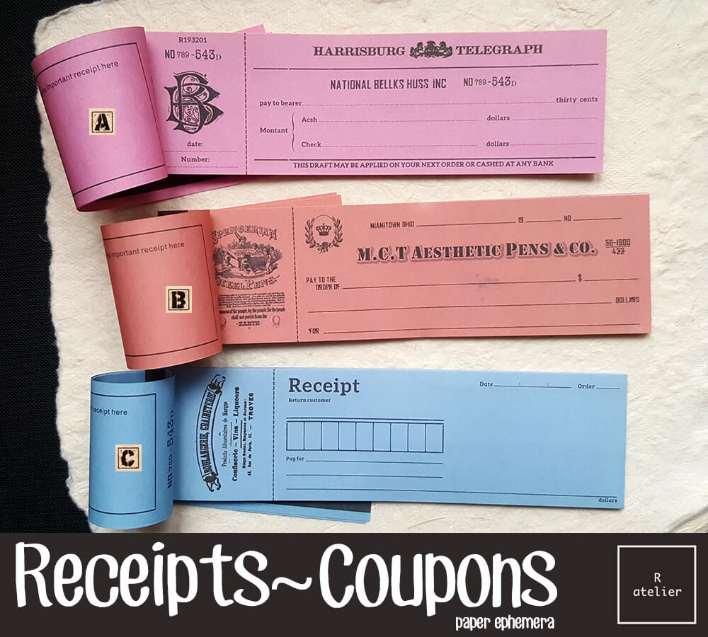 Receipts & Coupons Paper Ephemera | Spring Deals