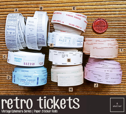 Retro Ticket Stubs | Sticker Rolls