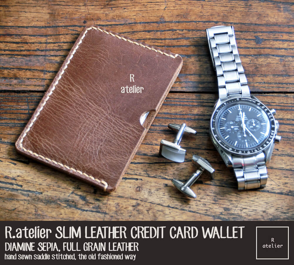 R.atelier Minimalist Slim Business / Credit Card Leather Wallet