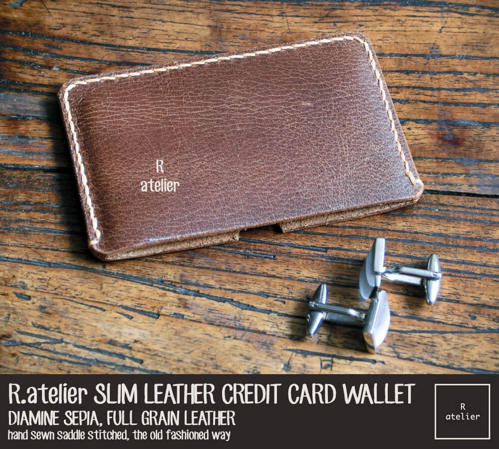 R.atelier Minimalist Slim Business / Credit Card Leather Wallet