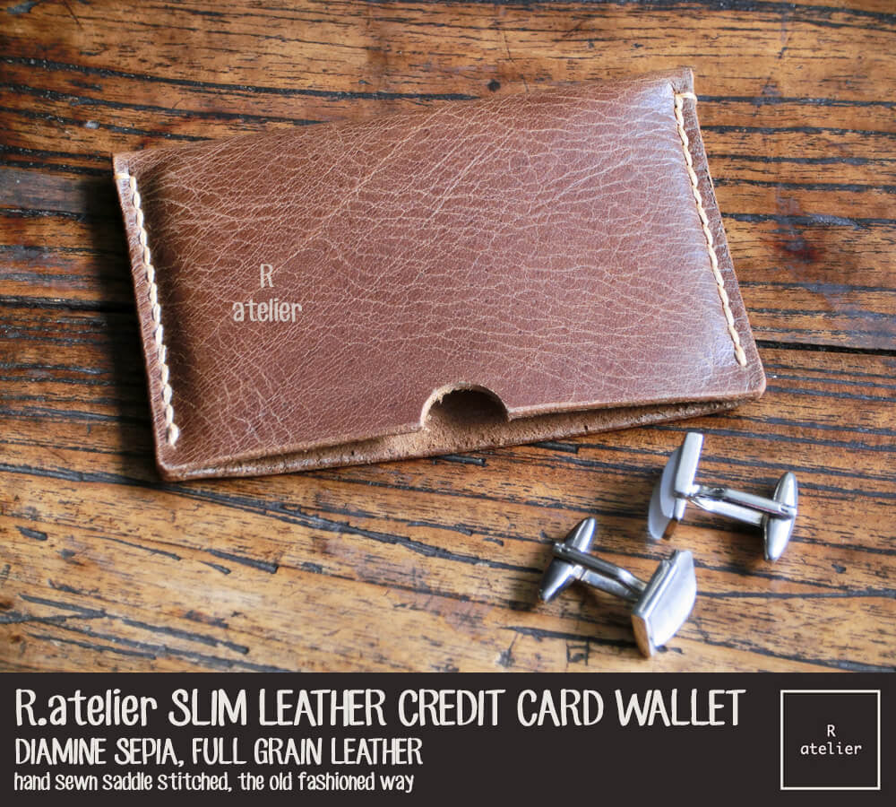 R.atelier Minimalist Slim Business / Credit Card Leather Wallet