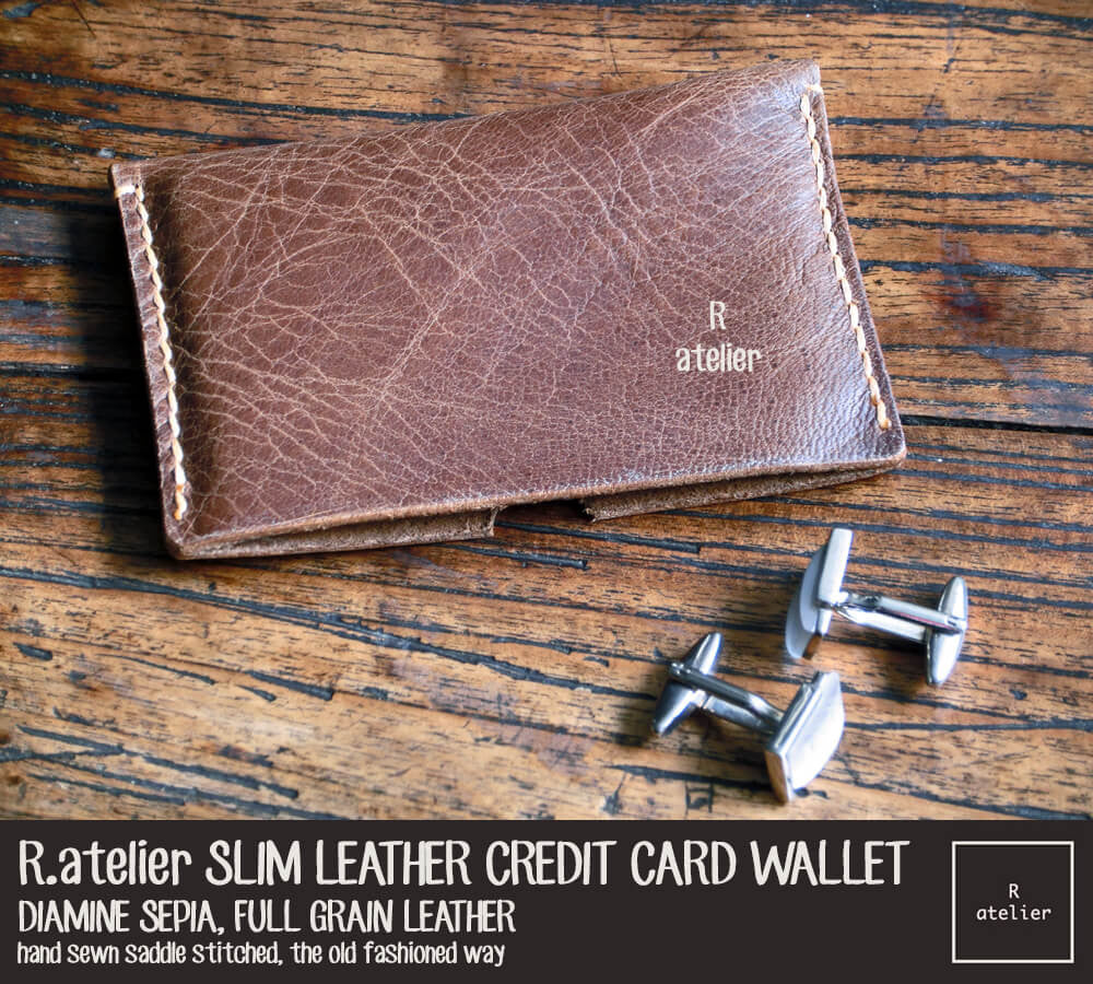 R.atelier Minimalist Slim Business / Credit Card Leather Wallet