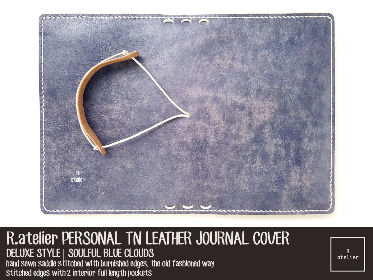 R.atelier Personal TN Leather Journal Cover | Soulful Blue Clouds