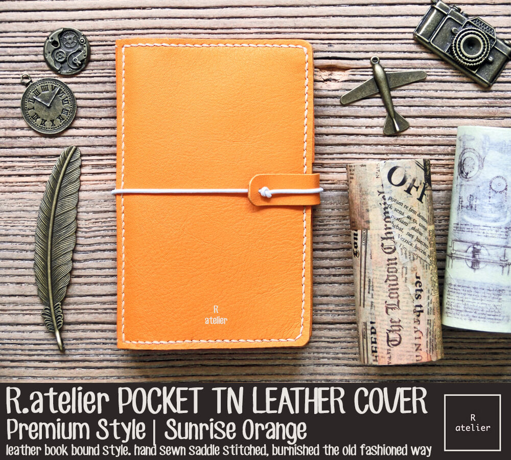 R.atelier Pocket TN Leather Cover | Sunrise Orange