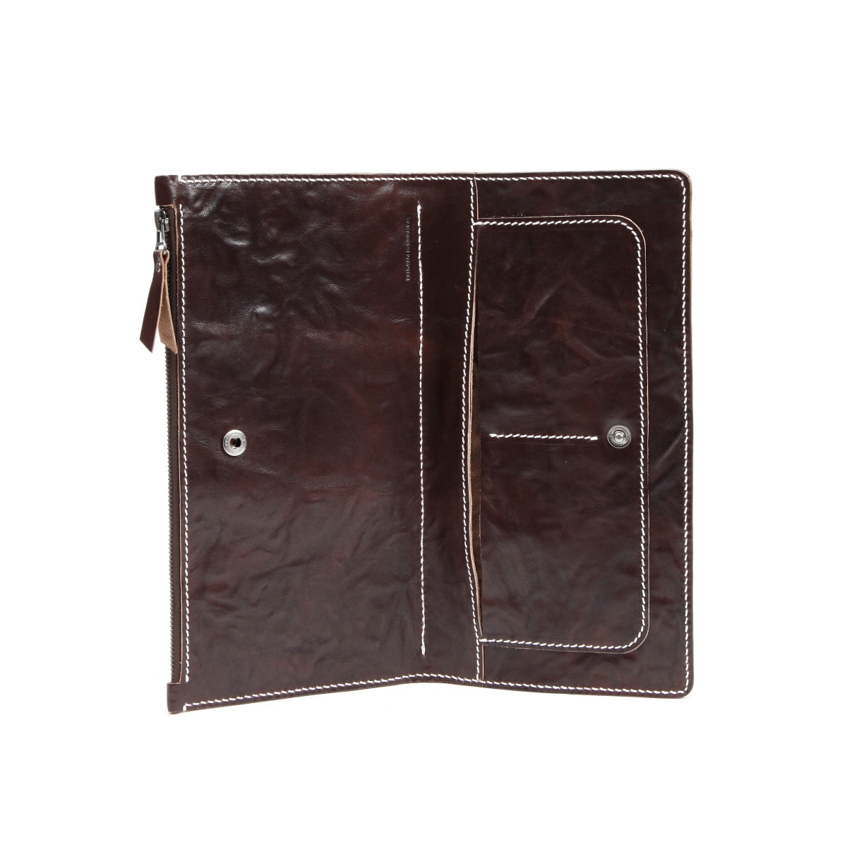 Handmade Leather Foldover Clutch Bag