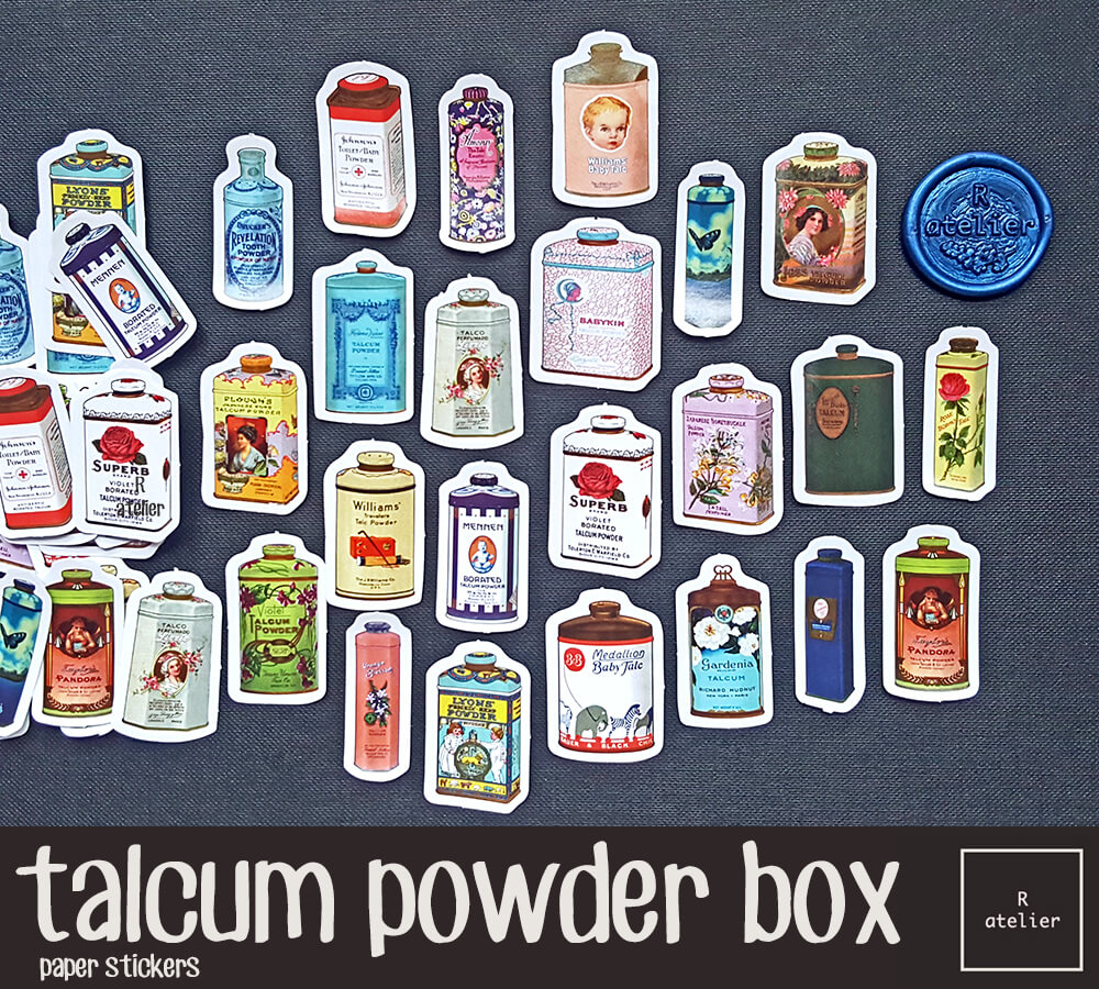 vintage talcum powder box | Stickers