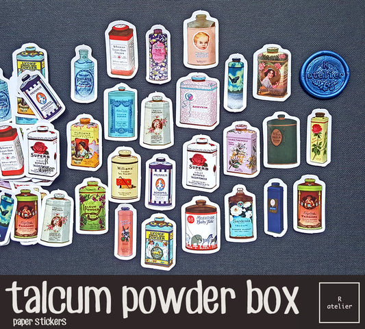 vintage talcum powder box | Stickers