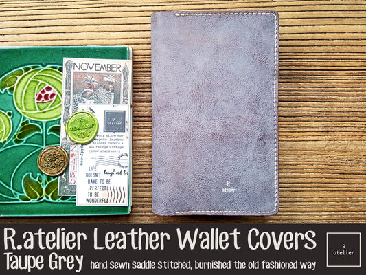 R.atelier Leather Wallet Cover | Taupe Grey
