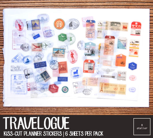 Retro Travelogue Sticker Set