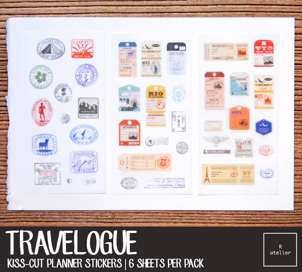 Retro Travelogue Sticker Set