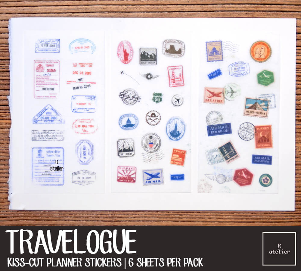 Retro Travelogue Sticker Set