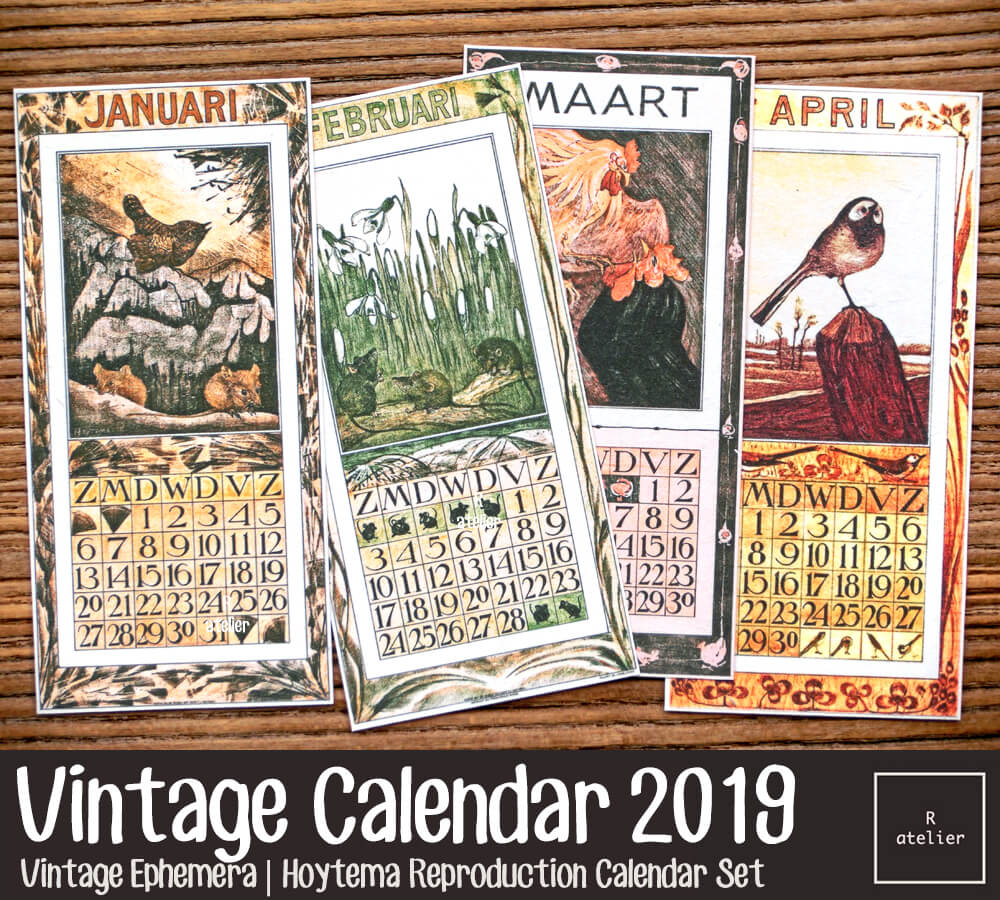 Vintage Calendar 2019 Set