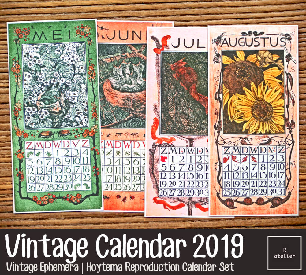 Vintage Calendar 2019 Set