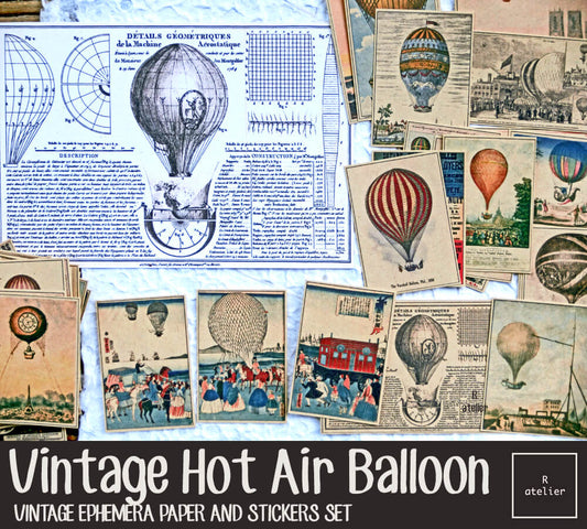 Vintage Hot Air Balloons (R.atelier Exclusive Kraft Stickers)