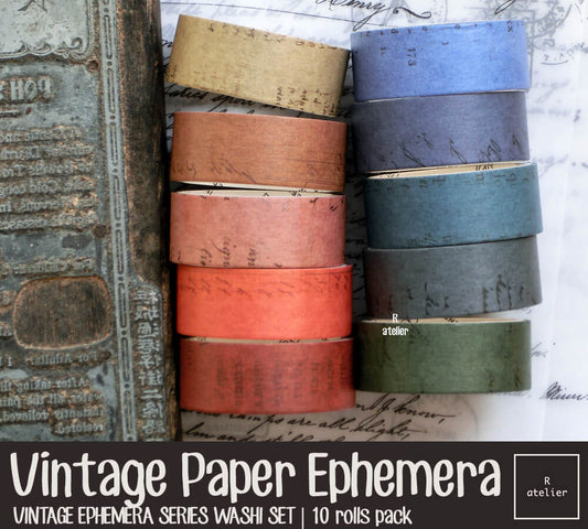 Vintage Paper Ephemera Washi Set