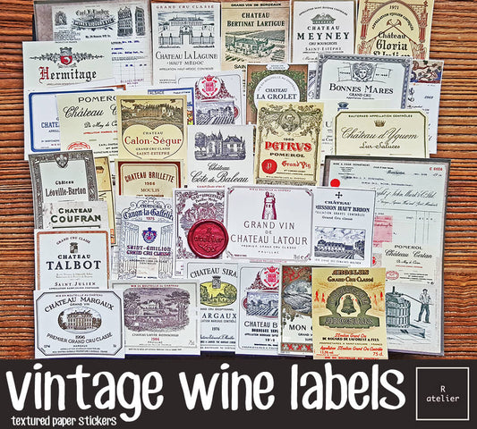 Vintage French Wine Labels | Scrapbooking Stickers