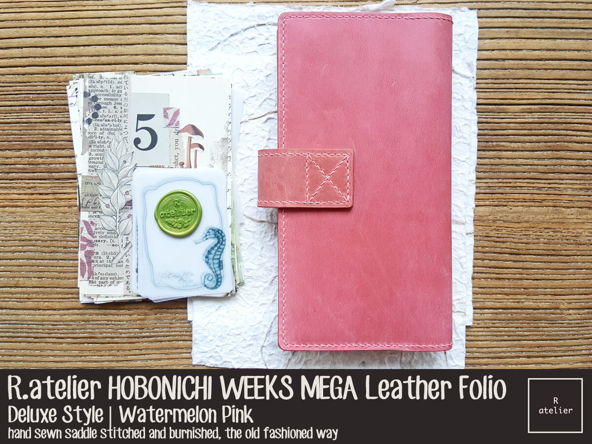 RTS | R.atelier Watermelon Pink Hobonichi Weeks Mega Leather Folio