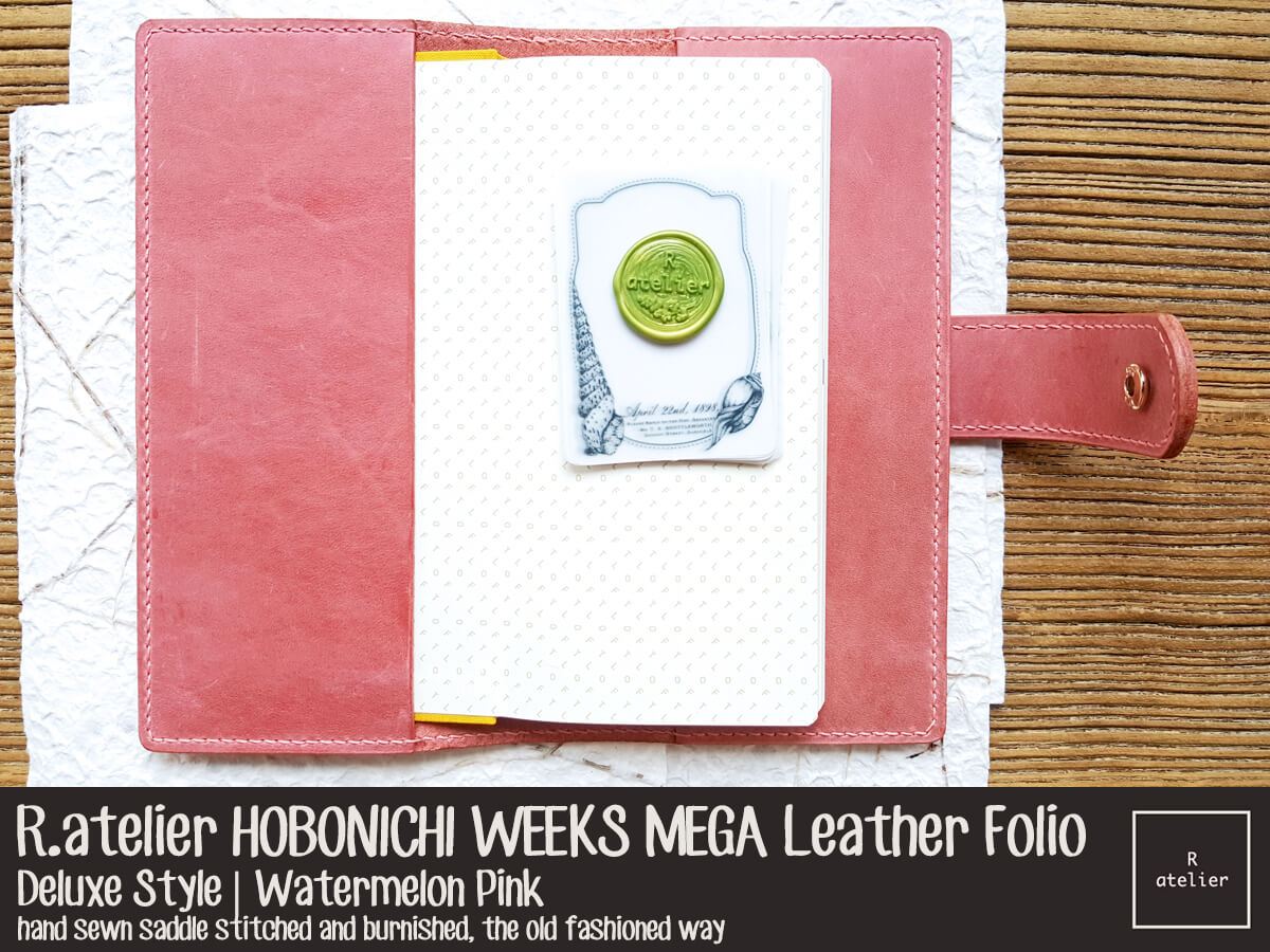 RTS | R.atelier Watermelon Pink Hobonichi Weeks Mega Leather Folio