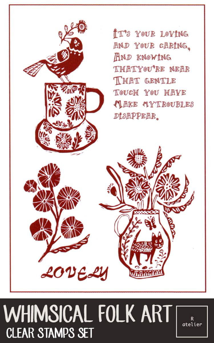 Whimsical Folk Art Set A | Clear Stamps Set