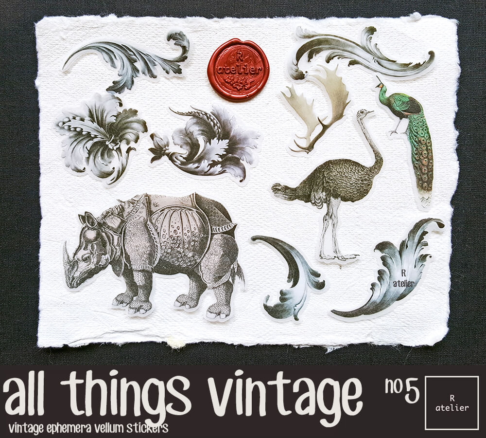Vintage Renaissance Steampunk Inspired Decorative Scrapbooking Stickers