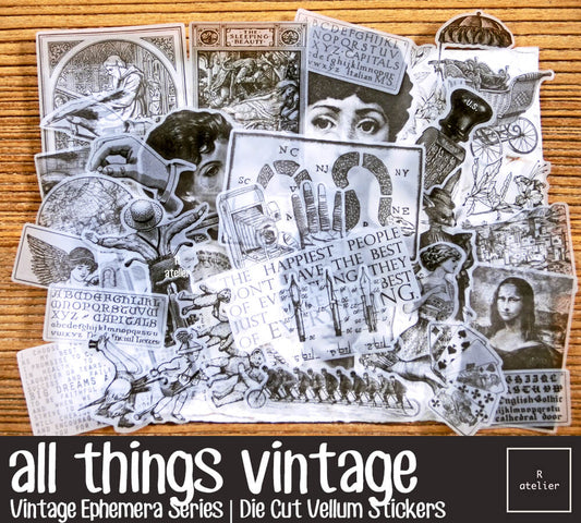 All Things Vintage | Die Cut Vellum Stickers