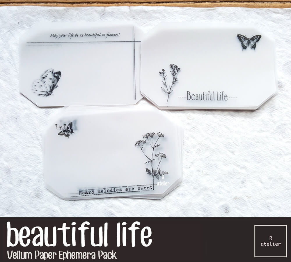 Beautiful Life | Vellum Note Paper