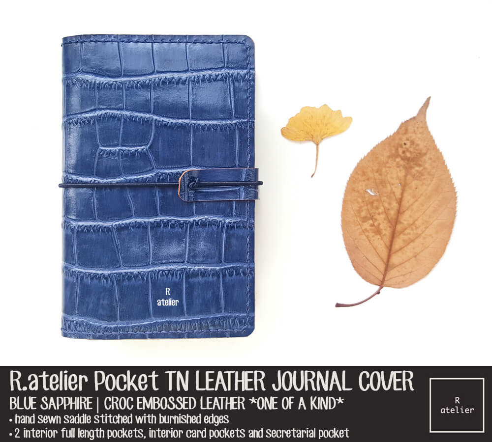 R.atelier Pocket TN Leather Folio | Blue Sapphire *One of Kind*