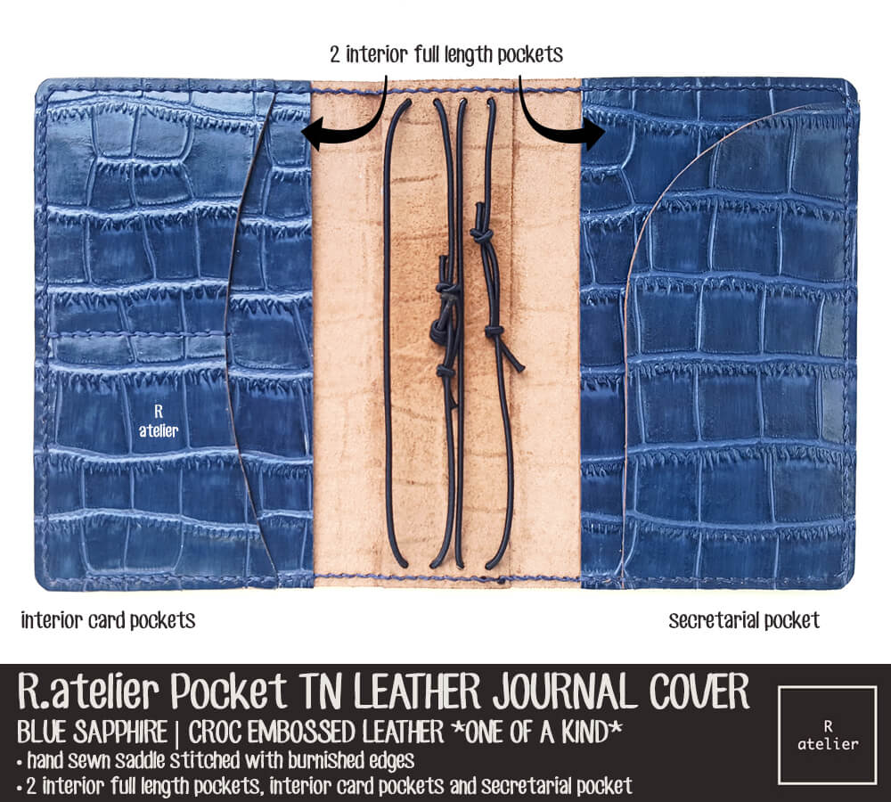 R.atelier Pocket TN Leather Folio | Blue Sapphire *One of Kind*