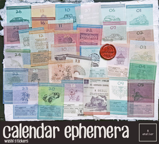 calendar ephemera | Washi Stickers