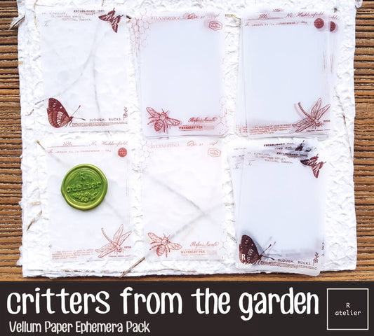 Critters from the Garden | Vellum Note Paper