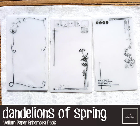 Dandelions of Spring | Vellum Note Paper