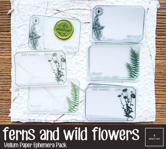 Ferns & Wild Flowers | Vellum Note Paper