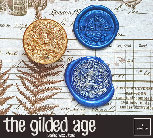 gilded age wax seal stamp