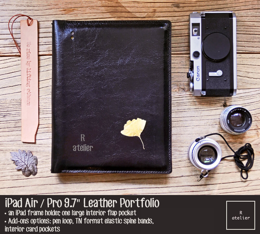 Leather Leuchtturm1917 B5 Notebook & iPad Air/Pro Cover - Black